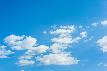 Naklejka na ściany i meble Beautiful sky, cloudscape of with clouds on blue sky.