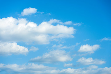 Naklejka na ściany i meble Beautiful sky, cloudscape of with clouds on blue sky.