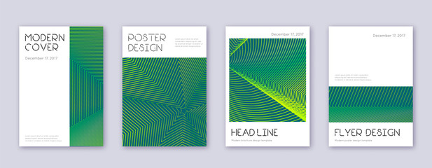 Fototapeta na wymiar Minimal brochure design template set. Green abstra
