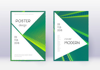 Stylish cover design template set. Green abstract 
