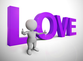 Love concept icon means I adore you and I'm Yours - 3d illustration