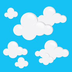 Cloud vector. Cloud on blue background.