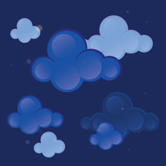 Cloud vector. Cloud on dark blue background.
