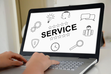 Service concept on a laptop screen