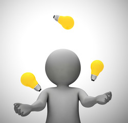 Ideas and inspiration concept depicted by a light bulb - 3d illustration