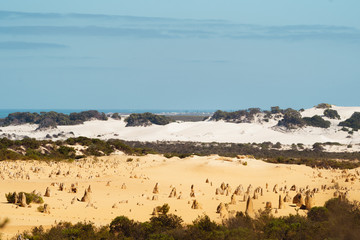 Fototapeta na wymiar The incredible natural rock formation that is the Pinnacles, Perth, Western Australia. 