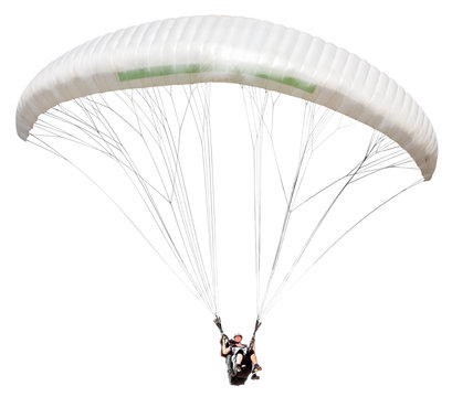 Parapente sur fond blanc 