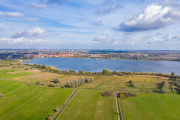 Aussicht auf Prenzlau in der Uckermark über den Uckersee