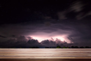 Fototapeta na wymiar Clouds of lightning at night