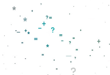 Light Blue, Green vector texture with mathematic symbols.