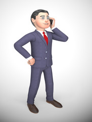 Business incoming depicts helpdesk or hotline for service - 3d illustration