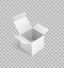 Cardboard icon mockup carton box for transportation fragile products. Packing for logistic, distribution of goods vector storage container on transparent