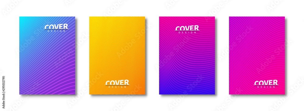 Poster Modern set of abstract covers design. Vector bright template covers. Template ready for use in web or print design.