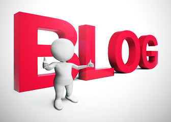 Blog or blogging website icon showing online journals and writing - 3d illustration