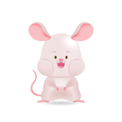 Cute rat on white background. Chinese new year. Year of rat.