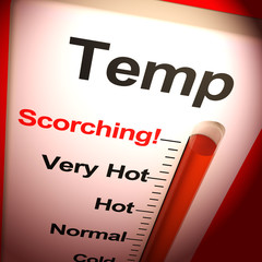 Temperatures scorching means a hot summer and very warm weather - 3d illustration