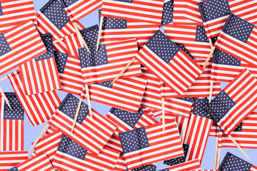 Background of American party flag on a blue background