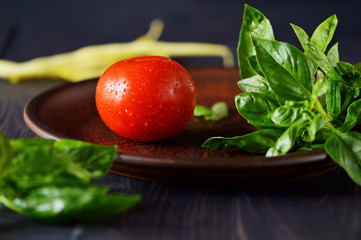 Fresh asparagus on a dark background.Vegetables are food for gourmets and vegetarians
