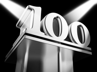 One hundred year celebration icon shows 100 years anniversary - 3d illustration