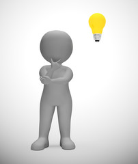 Ideas and inspiration concept depicted by a light bulb - 3d illustration