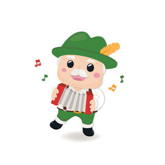 October festival template with cute old man and mug of beer in hand. 