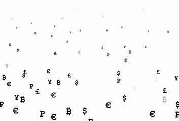 Light Gray vector pattern with symbols of currency.