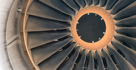Jet engine blades closeup