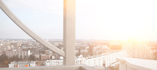 Obraz premium top view. big city on a summer day