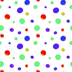 Multicolored doodle circles. Funny cartoon colored seamless pattern.
