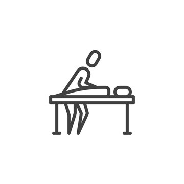 recommend clip art: Back massage therapy line icon. linear style sign for mobile concept and web design. Body massage outline vector icon. Symbol, logo illustration. Vector graphics