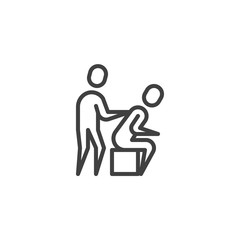 Back massage line icon. linear style sign for mobile concept and web design. Massage therapy outline vector icon. Symbol, logo illustration. Vector graphics