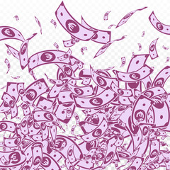 European Union Euro notes falling. Messy EUR bills