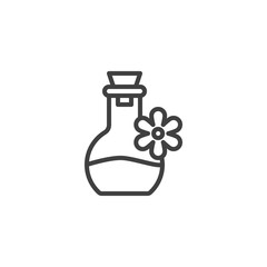 Aroma oil bottle line icon. linear style sign for mobile concept and web design. Massage and aromatherapy oil outline vector icon. Symbol, logo illustration. Vector graphics