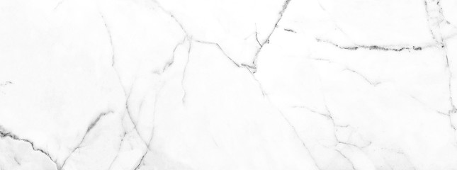 White Carrara Marble Texture Background With Curly Grey-Brown Colored Veins, It Can Be Used For Interior-Exterior Home Decoration and Ceramic Decorative Tile Surface, Wallpaper, Architectural Slab. - obrazy, fototapety, plakaty