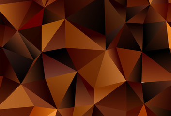 Dark Orange vector texture with triangular style.