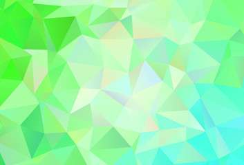 Light Green vector shining triangular backdrop.