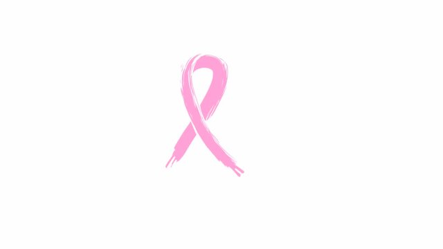 Pink breast cancer awareness ribbon (Seamless Loop Animation) 