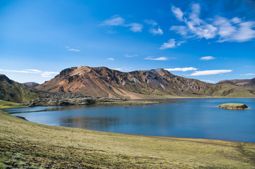 Naklejka premium Frostastadhavatn lake in Landmannalaugar scenario, Iceland in summer