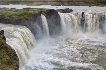 Power of Gadafoss Waterfalls, Iceland