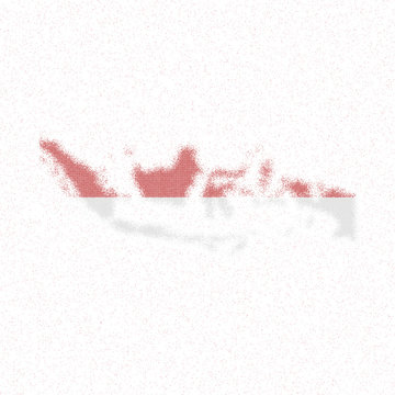 Map of Indonesia. Mosaic style map with flag of Indonesia. Juicy vector illustration.