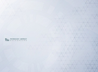 Abstract modern gray technology design of geometric decoration with halftone pattern. illustration vector eps10