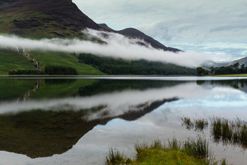 Buttermere, Lake District, perfectly still, calm, reflection in the lake