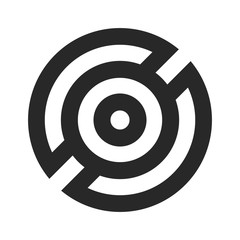 Abstract decorative round element. Circle geometrical ornament.