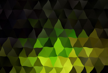 Dark Green, Yellow vector abstract polygonal pattern.