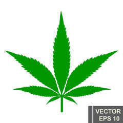 Marijuana. Cannabis icon. Grass. Flat vector. For your design.