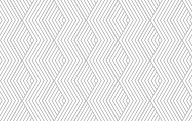 Abstract geometric pattern with stripes, lines. Seamless vector background. White and grey ornament. Simple lattice graphic design. - obrazy, fototapety, plakaty