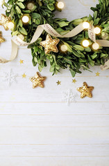 christmas wreath on white background