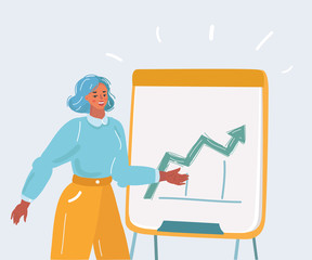 Woman presenting on flipchart in office