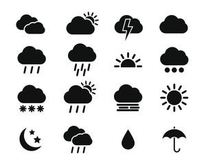 Weather forecast icon set. Vector illustration image.