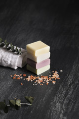 High angle varyous soap types